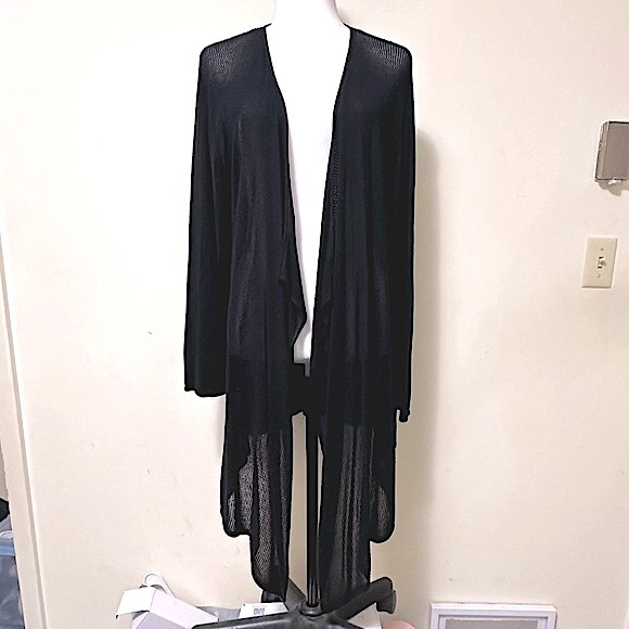 NEW Magaschoni Rayon Lightweight Thin Knit Cascading Panels w Open Front Wrap 1X - Picture 3 of 15